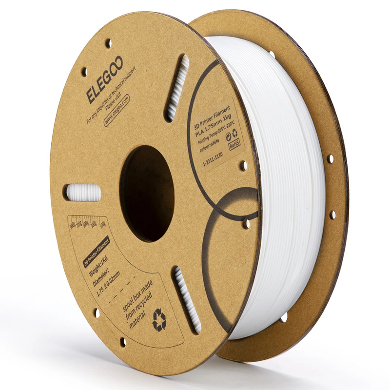 Elegoo PLA Blanc - 1.75mm - 1 kg - Polyfab3D